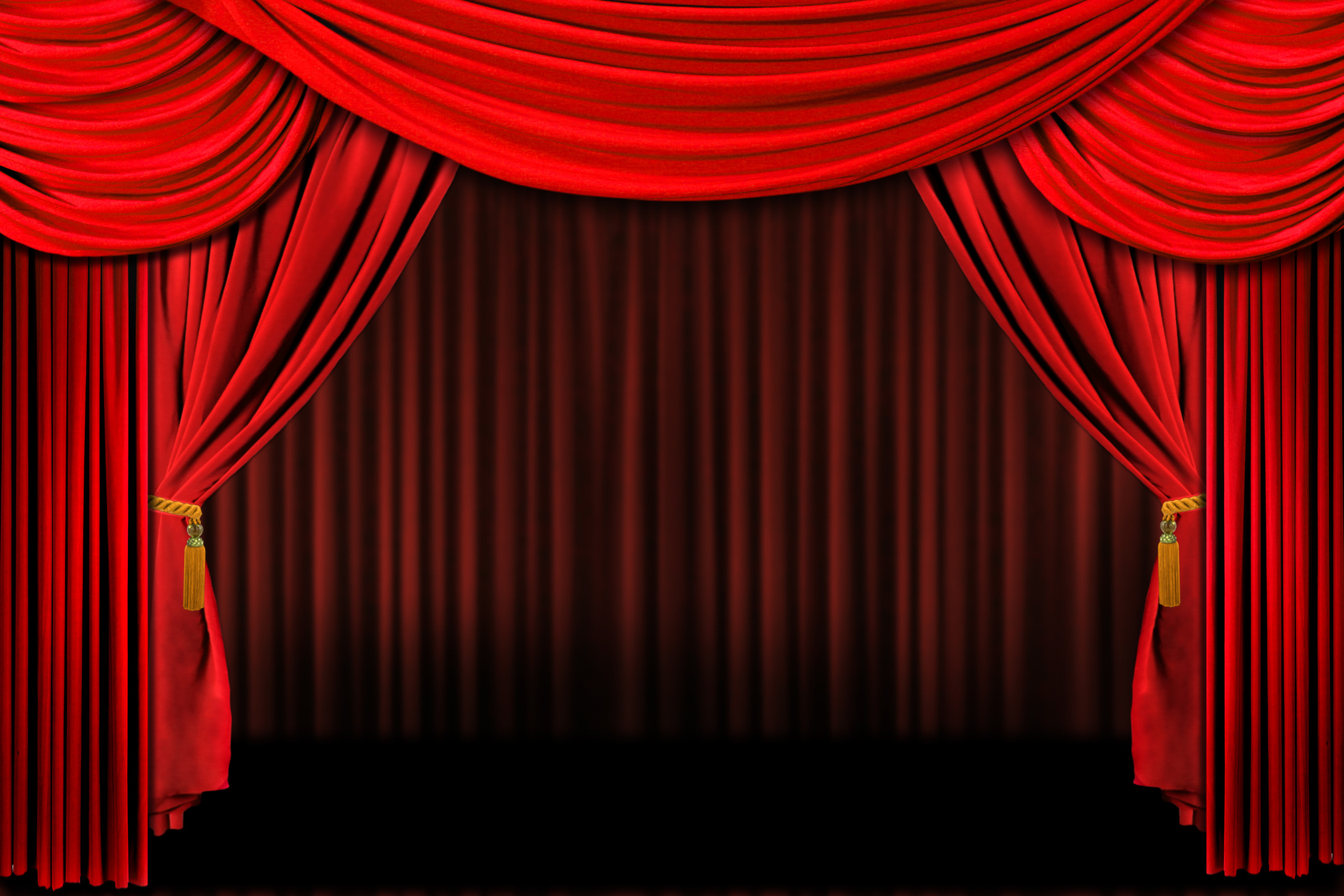 Red on Stage Theater Drapes