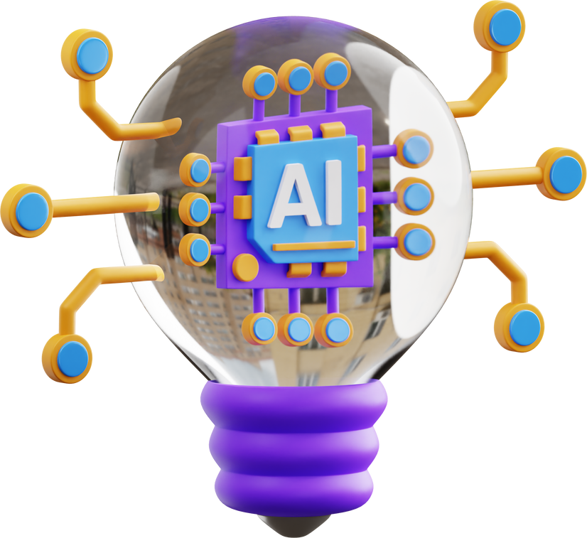 3D Artificial Intelligence Idea Illustration