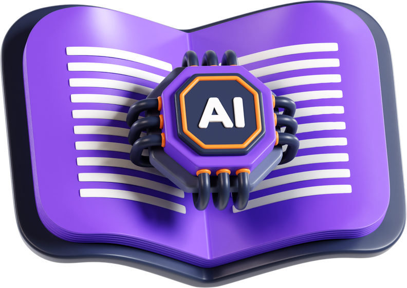 Artificial Intelligence Learning 3D Illustration